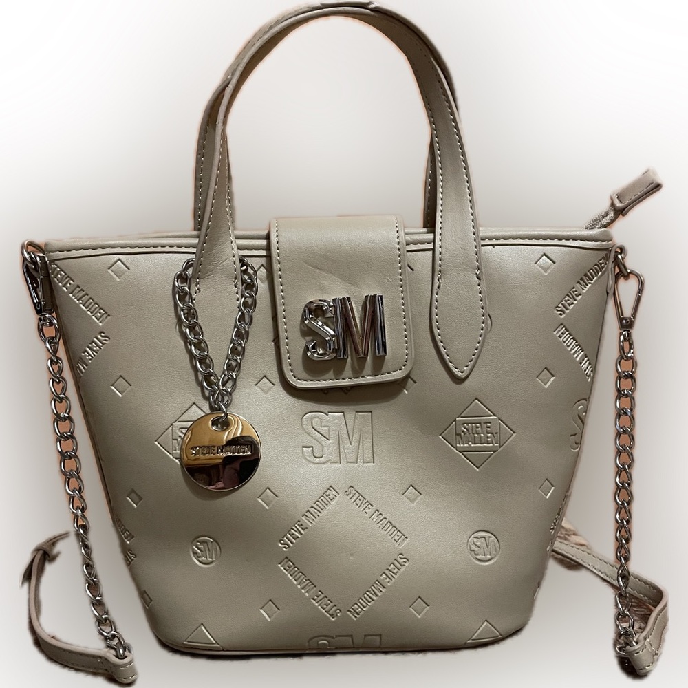 Steve Madden Embossed Cream Tote